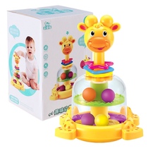 Baby pressing toy Giraffe spin jump ball ball turn music Baby puzzle early education toy 1 a 2 years old