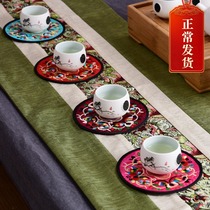 Chinese style embroidery fabric embroidery insulation coaster foreign affairs abroad to send foreigners folk handicraft small gifts