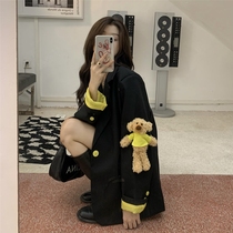  Net celebrity loose suit jacket female spring and autumn all-match design sense niche casual personality bear doll suit coat