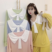 Fugitive princess pajamas Spring and Autumn women sweet and cute long-sleeved pajamas ins students Japan and South Korea plus size home service suit