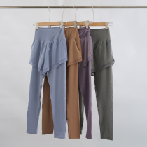 Two pieces of yoga pants in summer thin high waist buttock fitness pants running breathable sweater skirt