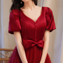 Toast to the bride wedding summer Little Subnormal can wear 2022 new French Fugitive Princess Engagement Gown
