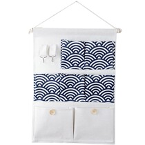 Cotton and linen waterproof storage bag door rear hanging hanging pocket dormitory wall fabric storage bag storage bag