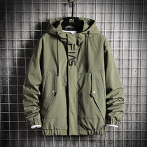 Spring mens coat 2021 New ins Korean version of the trend handsome Joker casual mens spring and autumn tooling jacket