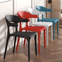 Table Backrest Horn Chair Nordic Plastic Stools Modern Minima Home Dining Chair Light Lavish Makeup Casual Office