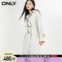 ONLY2021 autumn and winter new fashion simple long loose hooded coat windbreaker women) 121336045