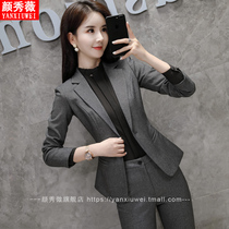 Professional dress womens suit new fashion temperament celebrities gray high-end suit female president suit dress overalls