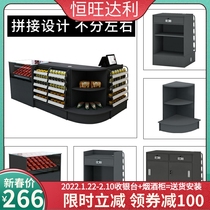 Convenience store cashier cigarette and wine cabinet combination mother and baby bar fruit stationery store corner counter supermarket glass cigarette cabinet