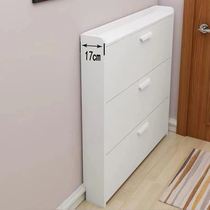 Very narrow shoe rack shoe cabinet light luxury high-end entrance door household door flip bucket 2021 new high-end sense