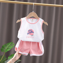 Female baby Summer clothing One year and half 1 6 7 8 8 9 9 10 ten-month Summer Baby clothes Parted Suit