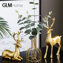 Chocai deer ornaments light luxury high-end creative wine cabinet living room office desktop home decorations housewarming new home gifts