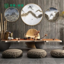 Round living room decoration painting new Chinese landscape Lotus hotel sofa background wall dining room study hanging painting