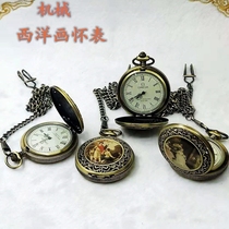 Antique crystal ball mechanical watch Republic of China vintage pocket watch watch movie props European Western watch