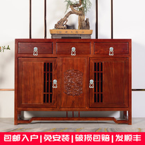 New Chinese style light luxury dining side cabinet Solid wood guest restaurant wall storage storage locker Household small tea cabinet