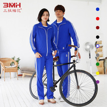 Three Branches Plum Blossom Sports Suit Mens Spring Pure Cotton Lovers Running Casual Wear Women Retro Team Clothing Customised