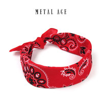 Oversized red scarf mens Baotou hip hop hiphop square scarf covering forehead head scarf female tide sports hair band