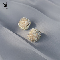 Autumn and winter plush earrings female niche design sense advanced temperament sterling silver unique earrings earrings 2021 New Tide