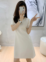 sandro sfpro heavy industry nail Bead Dress 2021 summer new high-waisted white light mature style high end womens clothing