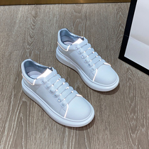 WUXIE Europe station McQueen white shoes leather casual shoes Net Red night shoes thick soled shoes