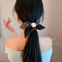 Korean large intestine Hairband hair rope net red 2021 New bow hair accessories floral headdress jewelry tie hair female head rope