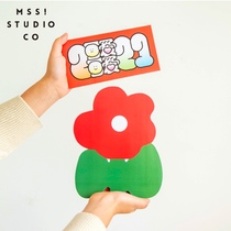 MSS Meow Warlock original design cute creative 2021 New Year casual flower red envelope profit is seal ins