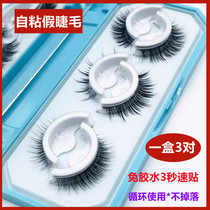 Self-adhesive false eyelash sticked women free of glue natural vegan emulated thick and dense roll-up graft can be reused with eye lashes