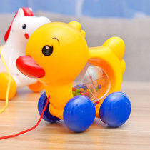 Drag the duckling with rattle multi-functional childrens pull-rope puppy baby 1-3 years old toddler rope toy