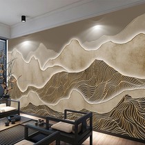 New Chinese TV Bamboo Wood Fiber Integrated Wall Board Hotel Abstract Light Luxury Carving Wall Wall Panel