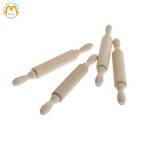  Mengxue Mengs life teaching aids Rolling pin Log paint-free childrens rolling pin with roller small mini rolling pin
