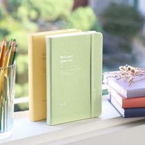 Korean iconic temperament hard leather face 2021 diary business day book work notepad account