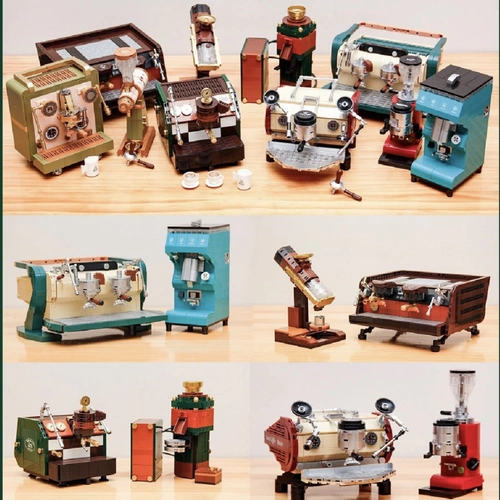 Ретро кофе-машина, трехмерный конструктор, реалистичная свежая игрушка, украшение, в 3d формате, подарок на день рождения