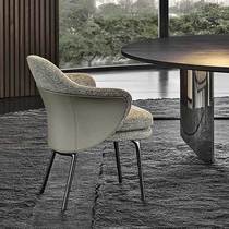 Italian minimalist dining chair Light luxury single chair Fabric Bedroom lounge chair Designer study chair Restaurant chair