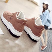 2021 new autumn and winter velvet sports cotton shoes women thick warm Korean students high-top Joker two cotton winter shoes
