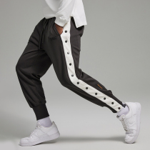 omg boomer loose beam foot casual knitted swepants personality fitness long pants side row buttoned pants men sports pants