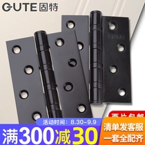 Gute door hinge stainless steel 4 inch thick solid wood door housing door leaf bearing black silent hinge