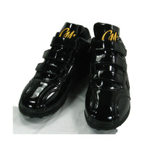  Baseball shoes softball shoes coach shoes training shoes broken nails all black mirror velcro shoelaces