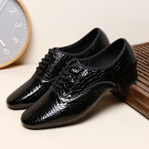 Leather mens modern dance cowhide National Standard ballroom dance mens Latin dance soft bottom adult Square Dance Dance Dance shoes