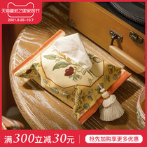 Fan Jing attitude hand-painted American coffee table car tissue box living room tissue towel bag paper cloth art paper box