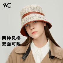 vvc hat female autumn and winter Korean version of tide Joker bucket hat foldable Puppi check new fisherman hat Japanese knitting