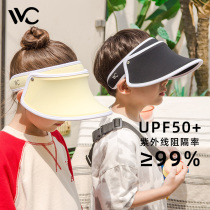 VVC children's sunscreen hat for men and women's hat empty top sun hat face cover UV protection baby sun hat brim