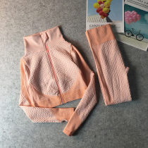 New fitness clothes women autumn and winter zipper thin breathable quick-drying running clothes sports tights yoga suit