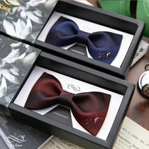 NOTKNOT high-grade print wedding groom groom wedding dress wine red blue bow British men bow tie