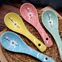 Japanese ceramic soup spoon Household large spoon Rice spoon 10-pack spoon Soup porridge spoon Small spoon Kitchen tableware