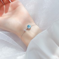 () 925 sterling silver mermaid foam bracelet female small fresh ins niche design Crystal best friend jewelry summer