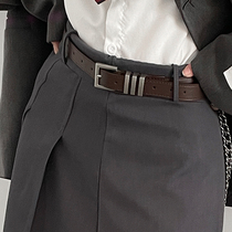 New Belt Ladies Korean Style Decoration with Jeans Belt Black Versatile Fashion High Sense Belt Coffee