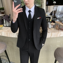 Suit suit men Korean version of self-cultivation workplace performance small suit groom groomsman wedding dress business formal coat