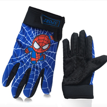 Childrens riding gloves autumn and winter balance car non-slip breathable men and women children roller skating bicycle skating sports Spider-Man