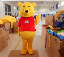 Pooh Bear Cartoon Doll costume adult wearing cartoon costume walking Cosplay Doll anime prop suit