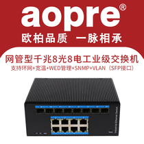 aopre Ober industrial-grade network management switch full gigabit 8 Optical 8 electric management ring network switch optical fiber convergence switch
