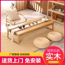 Tatami tea table Japanese Zen Kang table solid wood low table floating window small coffee table new Chinese platform low table window sill table
